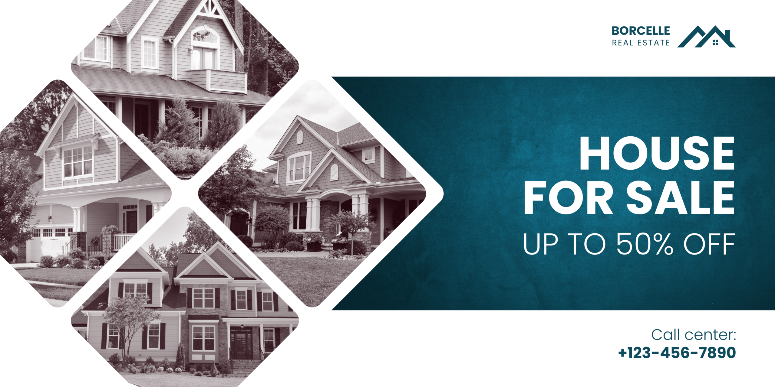 Green and White Simple Real Estate Banner