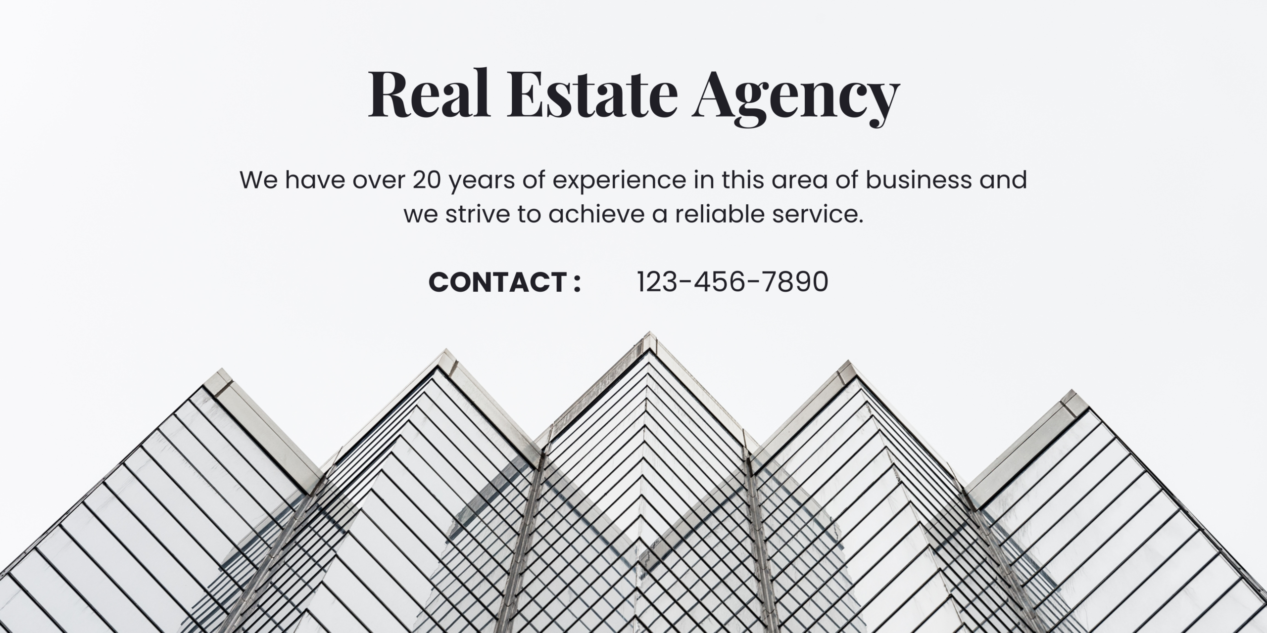 White Black Simple Real Estate Agency Banner